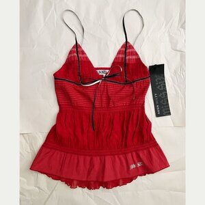 "RARE" NWT Y2K Miss Sixty Pasithea Singlet Red Strap Top Size S